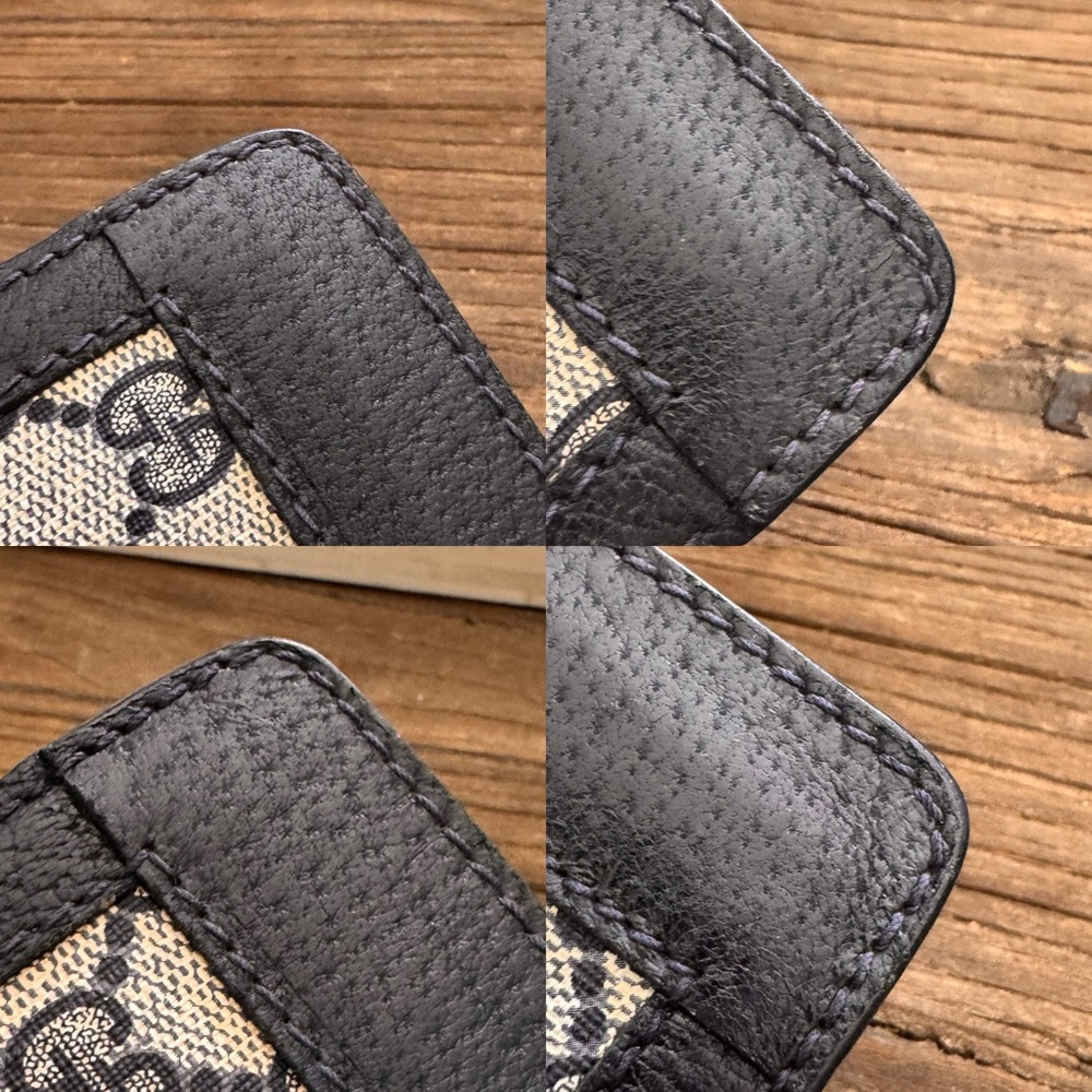 Authentic GUCCI GG Monogram Supreme Vintage Clutch – Navy Blue - Picture 8 of 14